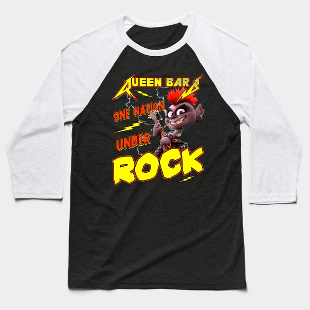 One Nation Under Rock Baseball T-Shirt by hauntedjack